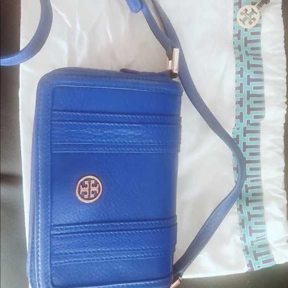Tory Burch jelly blue clutch